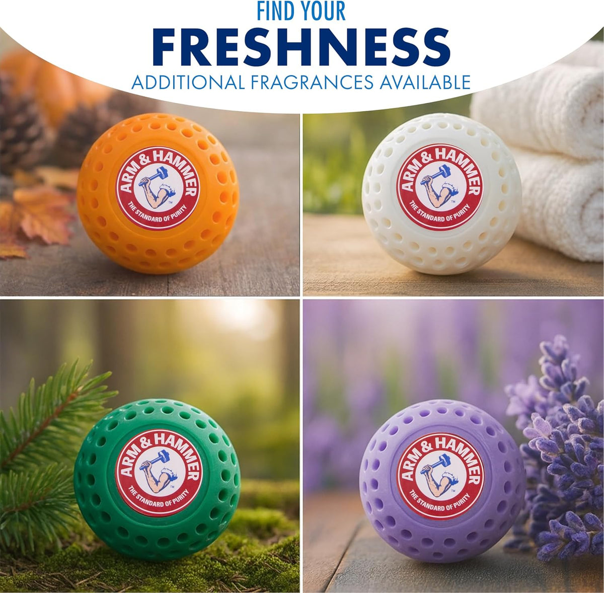 Arm & Hammer OdorBusterz Odor Eliminator Balls, Clean Burst, 10 Count – Baking Soda Odor Control for Closets, Drawers, Hampers & Small Spaces