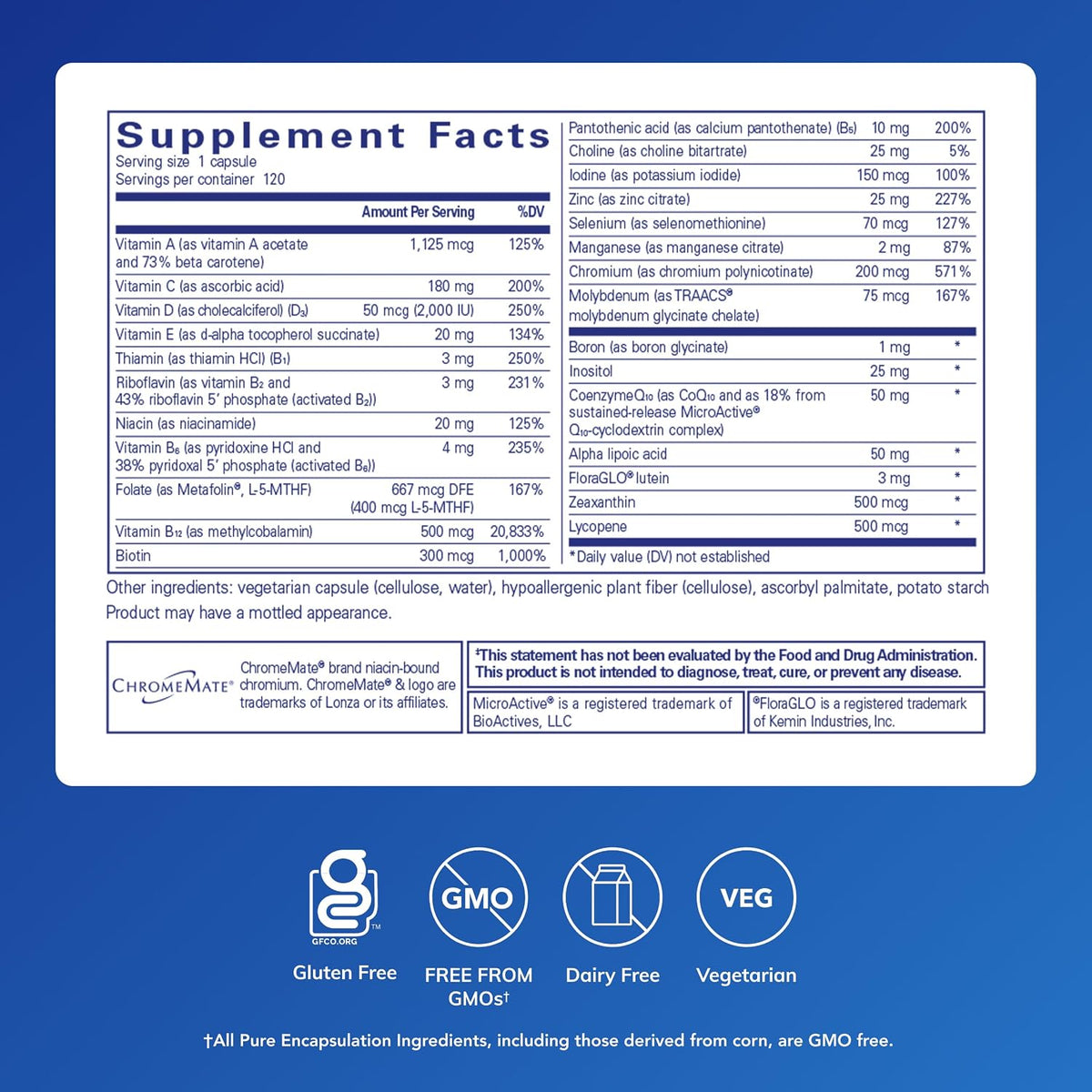Pure Encapsulations O.N.E. Multivitamin, 120 Capsules