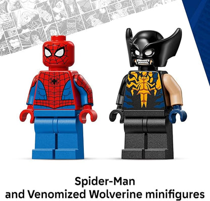 LEGO Marvel Spider-Man Car vs. Venomized Wolverine Building Toy for Boys & Girls - Super Hero & Villain Playset W/2 Marvel Minifigures - Gift Idea for Birthdays - Ages 7+ - 76336