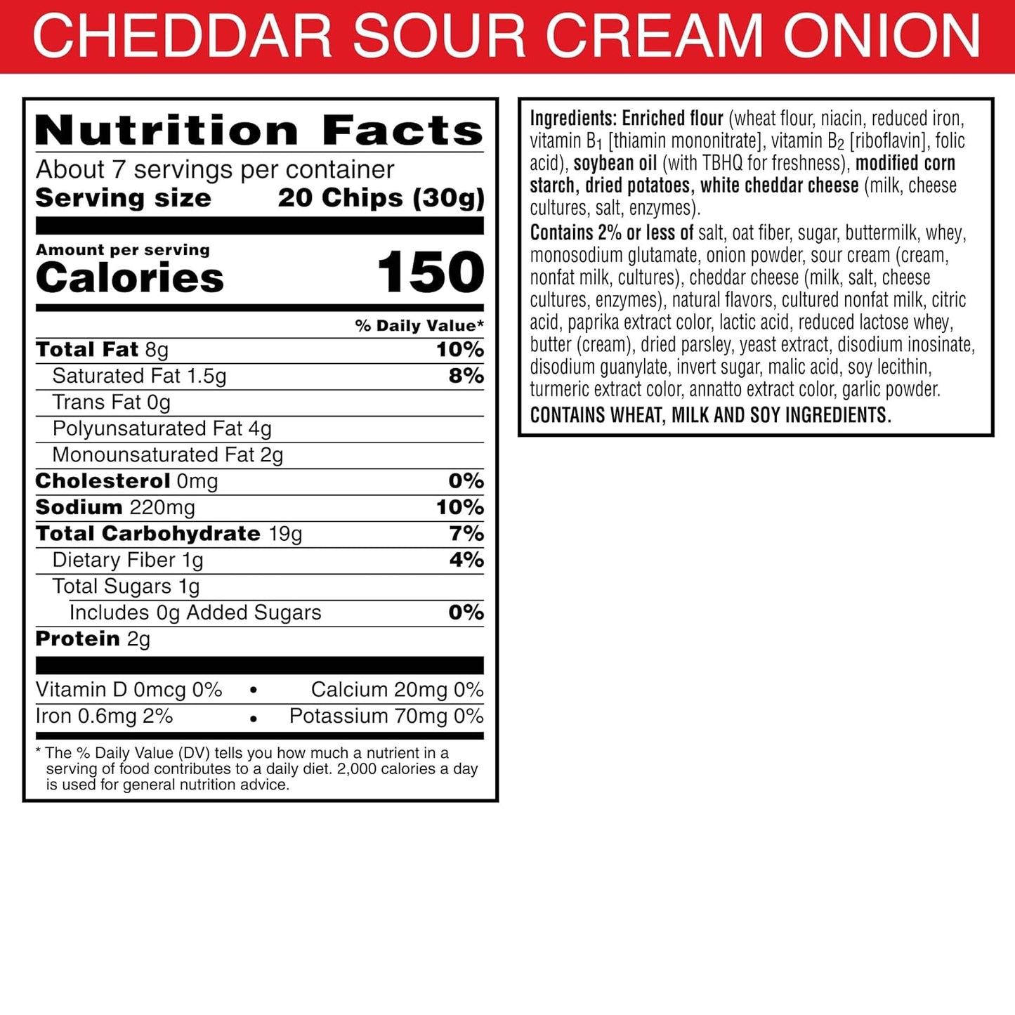 Cheez-It Snap'd Cheesy Baked Chips, Lunch Snacks, Cheddar Sour Cream and Onion, 7.5oz Bag (1 Bag)