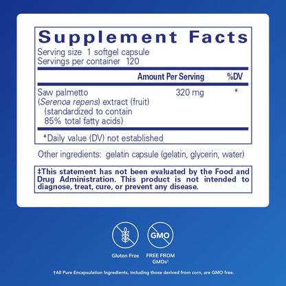Pure Encapsulations Saw Palmetto 320, 120 Softgel Capsules