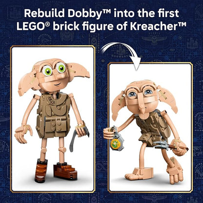 LEGO Harry Potter Dobby the Free Elf 76469 | Collectible Building Toy for Girls & Boys, Ages 8+, Display as Bedroom or Book Shelf Decor, 379 pieces, Gift Idea