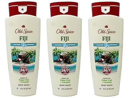 Old Spice Fresher Collection Fiji Scent Men's Body Wash 16 Oz (Pack of 3)