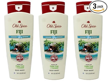 Old Spice Fresher Collection Fiji Scent Men's Body Wash 16 Oz (Pack of 3)