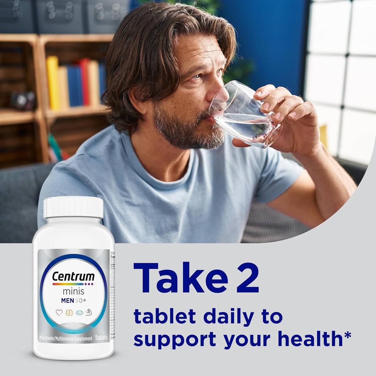 Centrum Minis Silver Men's Multivitamin for Men 50 and Over, 280 Tablets