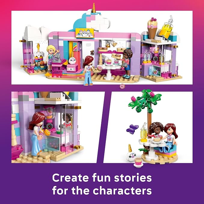 LEGO Friends Unicorn Dream Café Building Toy for Girls & Boys - Pretend Playset for Kids, Ages 6+ - Gift for Birthdays - W/Paisley, Aliya, & Iza Minidolls & Accessories - 42684