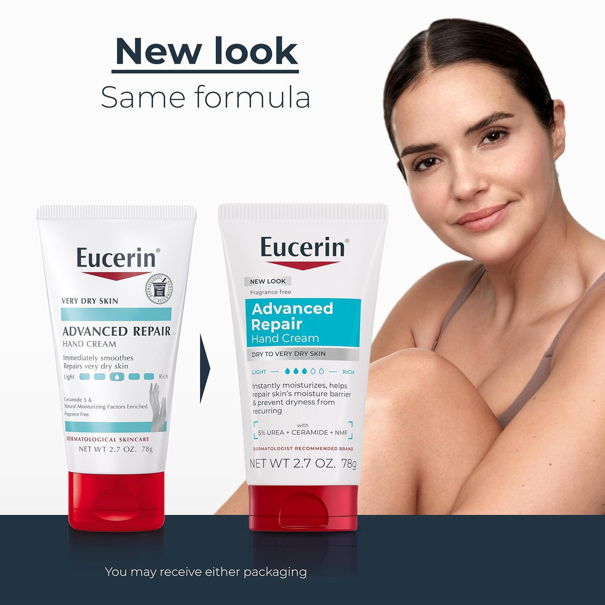 Eucerin Advanced Repair Hand Cream, Urea Enriched, Multipack, 12 x 2.7 OZ