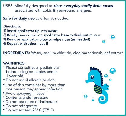 VICKS Sinex Baby Saline Nasal Spray, Drug Free Gentle Nasal Mist, Instantly Clears Everyday Stuffy Little Noses, Soothes & Hydrates, Safe For Daily Use, Gentle For All Ages, 5 OZ x 2
