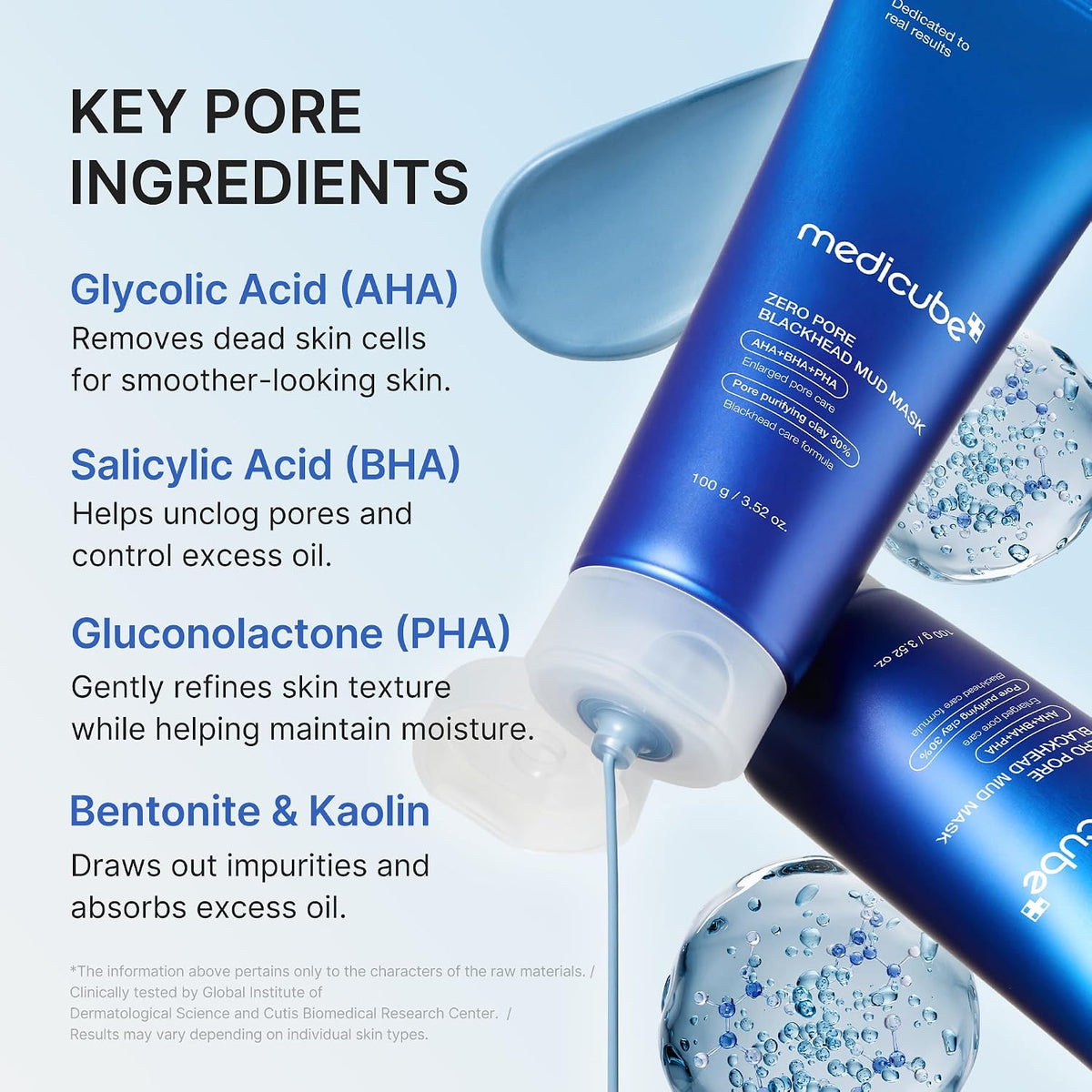 medicube Zero Pore Blackhead Mud Facial Mask, 3.52 oz (Pack of 3)
