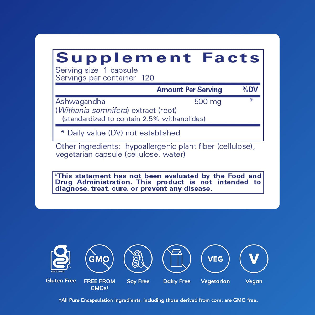 Pure Encapsulations Ashwagandha, 120 Capsules