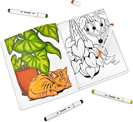 Crayola Plant Lady Adult Coloring Book, 32 Pgs, Alcohol Marker Friendly Paper, Mindfulness & Screen Free Activity for Adults and Plant Parents