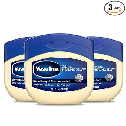 Vaseline Petroleum Jelly Original 3 Count Provides Dry Skin Relief And Protects Minor Cuts Dermatologist Recommended And Locks In Moisture 13oz