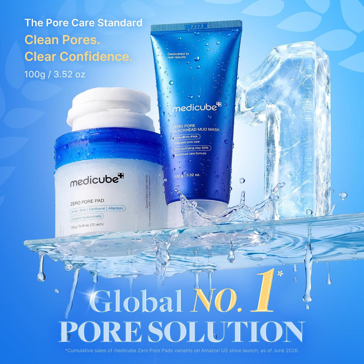 medicube Zero Pore Blackhead Mud Facial Mask, 3.52 oz (Pack of 3)