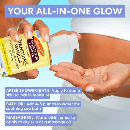 Palmer's Tahitian Vanilla Body Oil, Cocoa Butter Formula, 6.5 Fl Oz (Pack of 12)