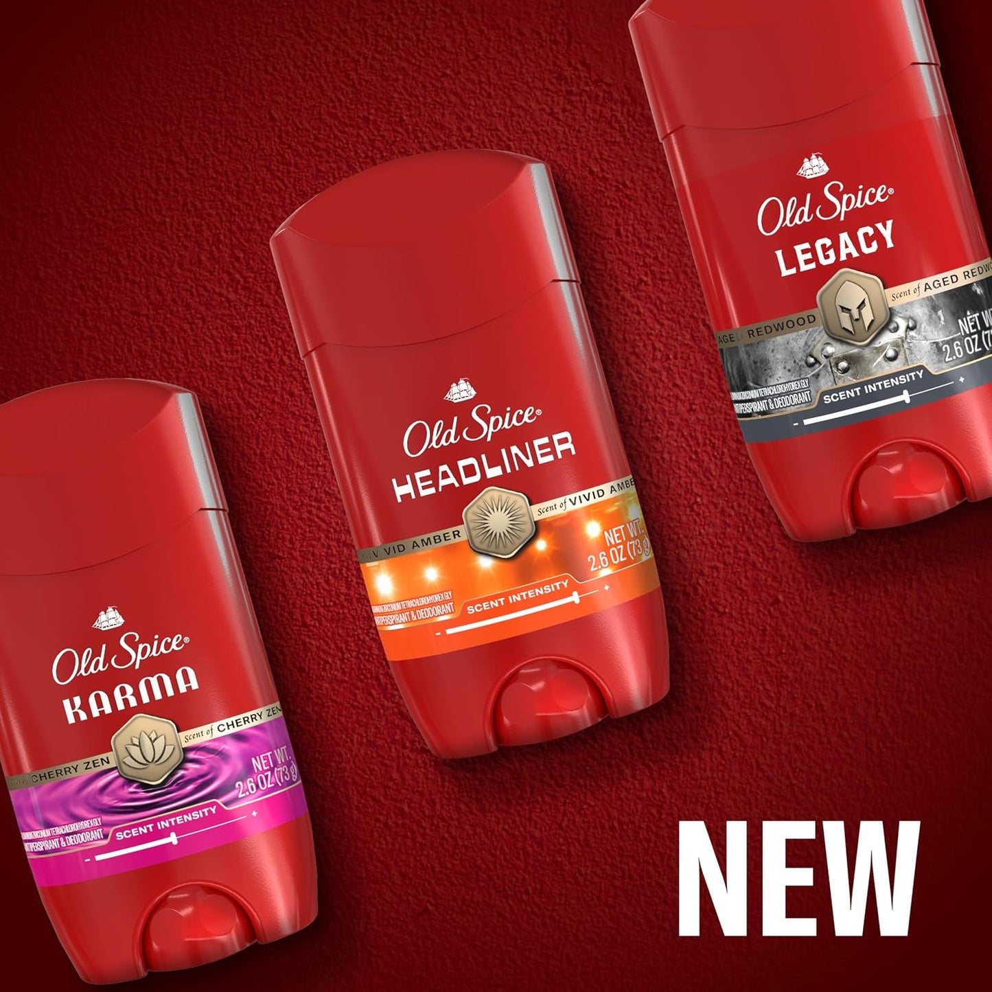 Old Spice Antiperspirant Deodorant for Men, 24/7 Sweat & Odor Protection, 24/7 Signature Scent & Lasting Freshness, Invisible Solid, Karma with Cherry Spice, Black Pepper, & Sandalwood Scent, 2.6 oz