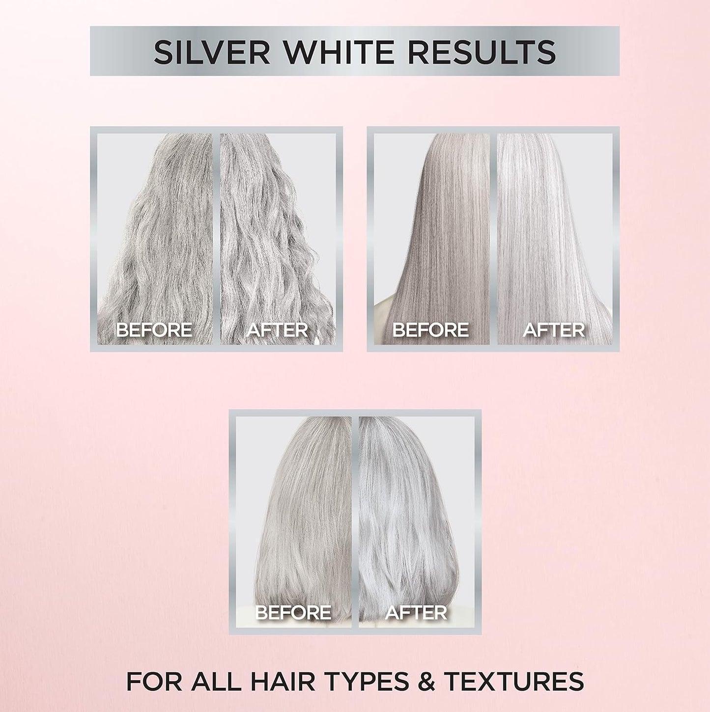 L’Oreal Paris Le Color Gloss One Step Toning Gloss, In-Shower Hair Toner with Deep Conditioning Treatment Formula for Gray Hair, Silver White, 1 Kit