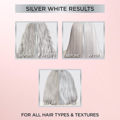 L’Oreal Paris Le Color Gloss One Step Toning Gloss, In-Shower Hair Toner with Deep Conditioning Treatment Formula for Gray Hair, Silver White, 1 Kit