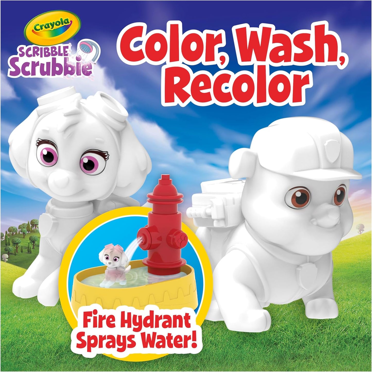 Crayola Scribble Scrubbies PAW Patrol Toy Playset, Washable Coloring Pets & Bath Tub Set with Marshall, Rubble, Rocky & Chase, Gift for Toddlers, Ages 3+