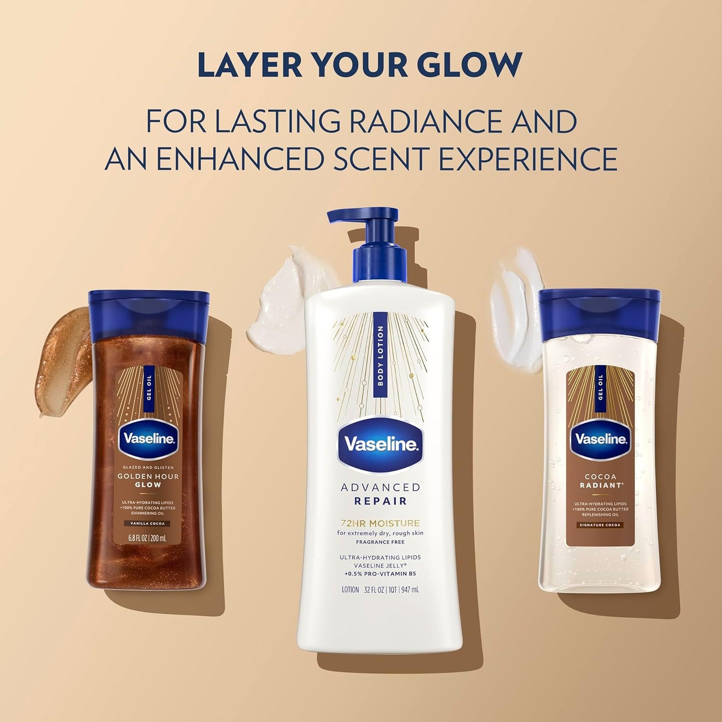 Vaseline Intensive Care Body Lotion Advanced Repair Unscented for Dry Skin Lotion Made with Ultra-Hydrating Lipids + Vaseline Jelly to Repair Extremely Dry Skin 32 Fl oz