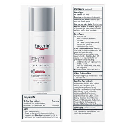 Eucerin Radiant Tone Daily Face Lotion, SPF 30, 1.7 FL OZ