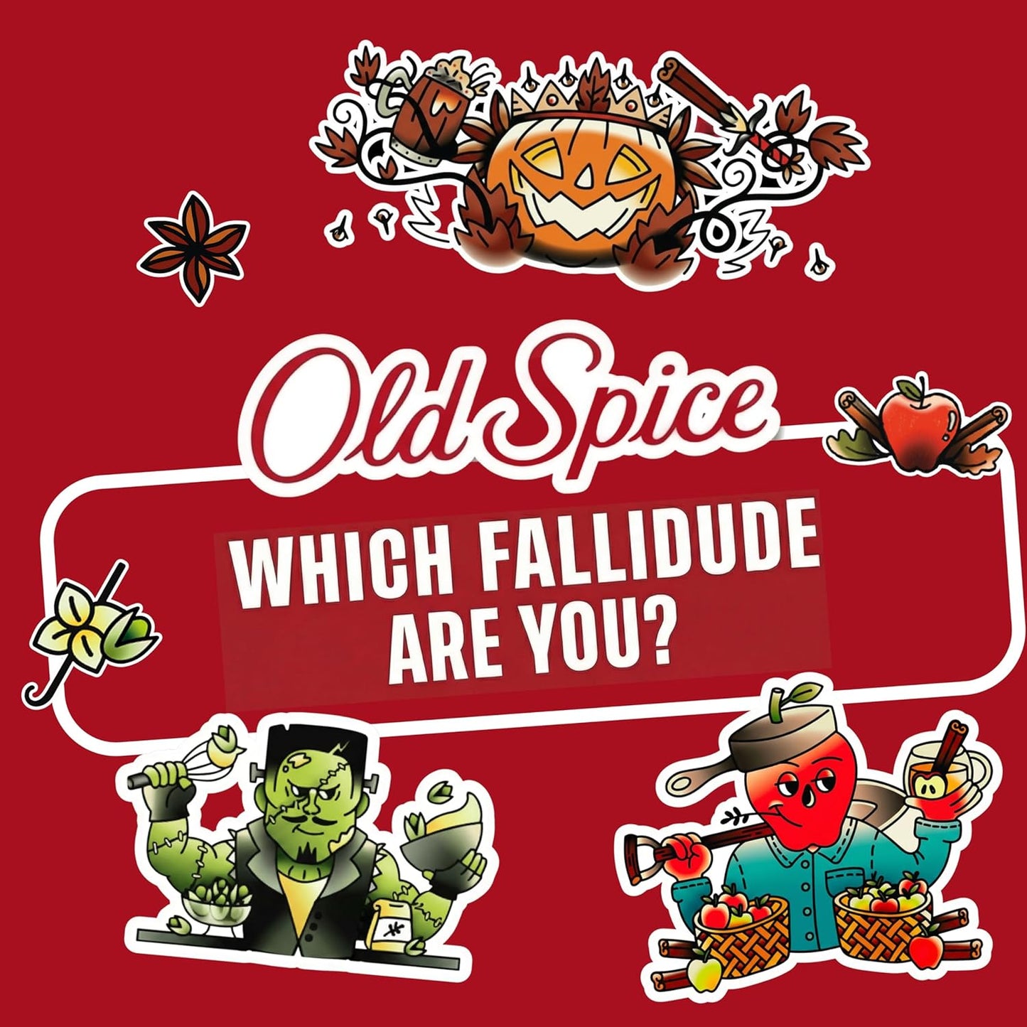 Old Spice Body Wash for Men, Fallidudes Edition, 24/7 Frightful Freshness, Long Lasting Cleanse & Refresh, Apple Crumbro with Apple Cider Scent, 16 oz