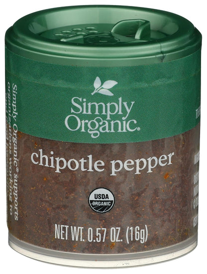 Simply Organic Chipotle Pepper Ground, Certified Organic, Kosher, Mini Spices | 0.57 Ounce (Pack of 1)