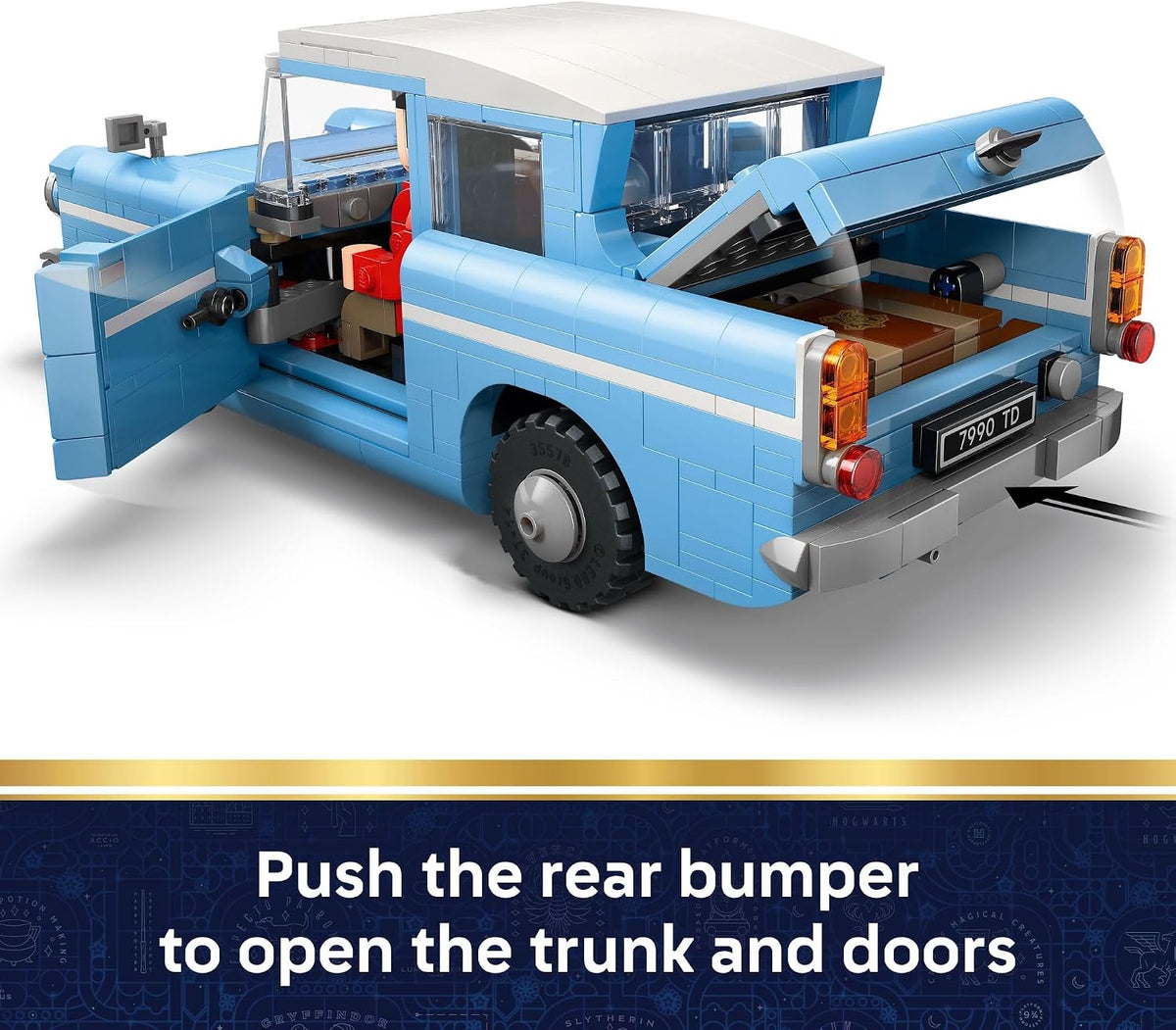 LEGO Harry Potter Enchanted Flying Ford Anglia Car Building Toy for Boys & Girls - Book Shelf & Bedroom Decor for Ages 14+ - W/Harry, Ron, & Hedwig Minifigures - Gift Idea for Birthdays - 76470