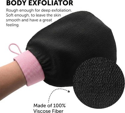 VALITIC Exfoliating Glove Body Scrubber Mitt for Shower, 1 Blackpink