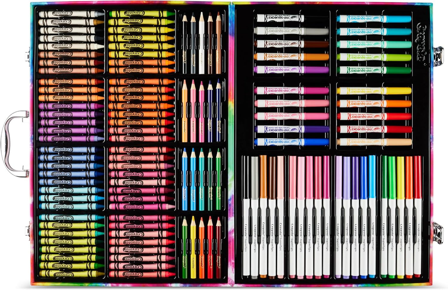 Crayola Inspiration Art Case Coloring Set - Tie-Dye (140ct), Art Supplies Set For Kids, Travel Drawing Kit, Gift for Girls & Boys, Ages 5+