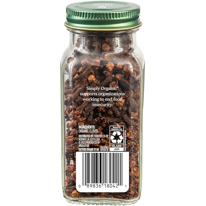 Simply Organic Whole Cloves, 2.05 Ounce | Hand-Selected, Intensely Aromatic & Richly Flavored, Non GMO, Non ETO