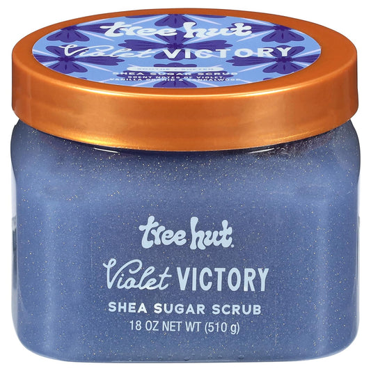 Tree Hut Violet Victory Body Scrub, Exfoliating & Hydrating Sugar Scrub with Shea Butter & Essential Oils, Smooth Skin, Body Exfoliator For All Skin Types, Self Care Gifts for Women, Vegan, 18 Oz