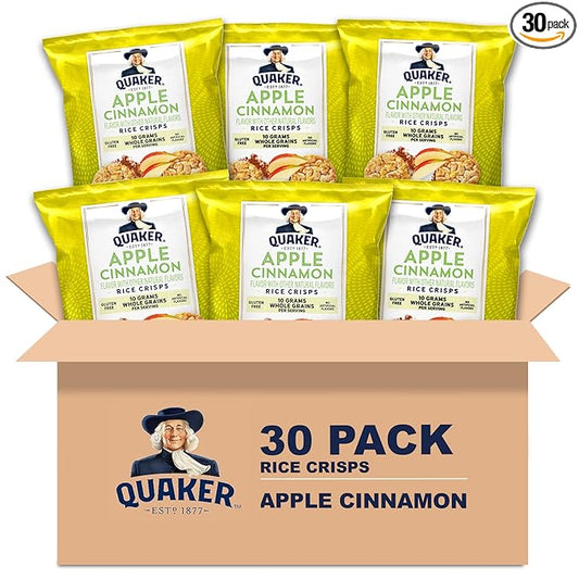 Quaker Rice Crisps, Gluten Free, Apple Cinnamon, 0.91 Oz, 30 Count