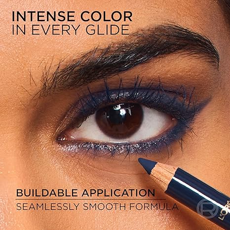 L'Oreal Paris Haute Couleur Kohl Eyeliner Pencil, Intense Eye Liner Color with Smooth Gel-Like Formula, Up To 12HR Eye Makeup Wear, 130 Blue Suede