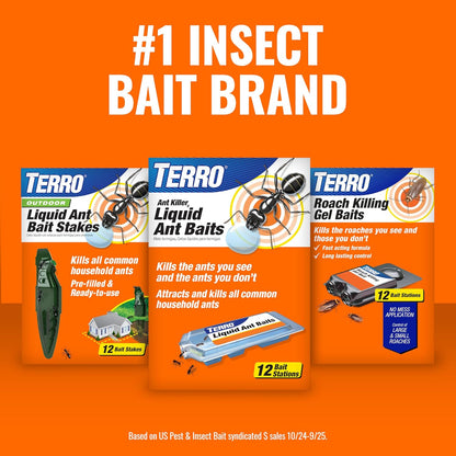 TERRO Multi-Surface Liquid Ant Baits, 4-Pack, Indoor Bait Stations for Home