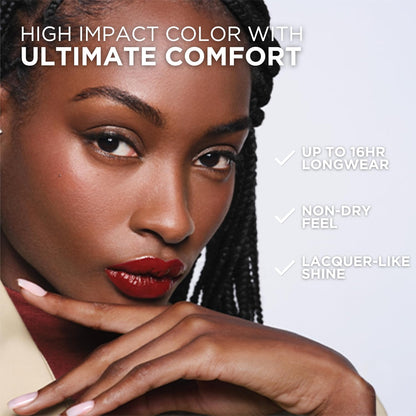 L'Oreal Paris Infallible Lacque Resistance Liquid Lipstick, 16HR Long Lasting Lip Makeup with Lacquer-Like Shine and Zero Transfer, 510, Cafe Parisien