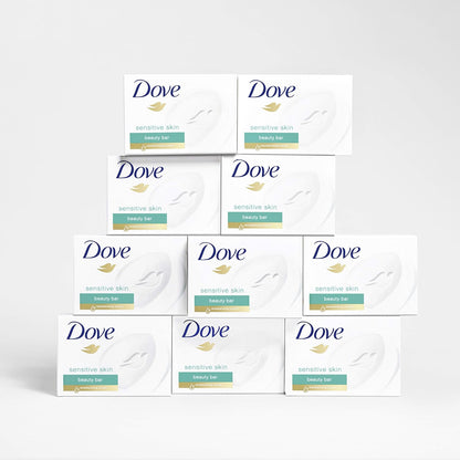 Dove Beauty Bar More Moisturizing Than Bar Soap Sensitive Skin Effectively Washes Away Bacteria, Nourishes Your Skin 3.75 oz 10 Bars