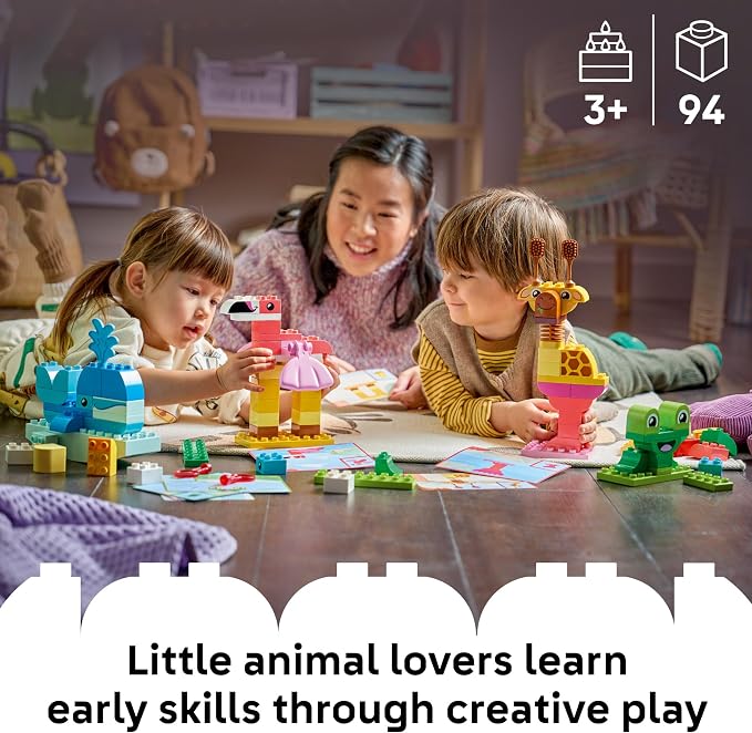 LEGO DUPLO Town Animal Building Game 10472 | Building Toys for Toddlers, Ages 3+, Sturdy Build for Pretend Play, Develops Fine Motor Skills, 94 pieces, Gift for Birthdays