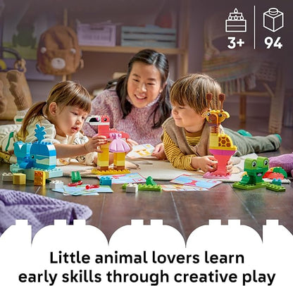 LEGO DUPLO Town Animal Building Game 10472 | Building Toys for Toddlers, Ages 3+, Sturdy Build for Pretend Play, Develops Fine Motor Skills, 94 pieces, Gift for Birthdays