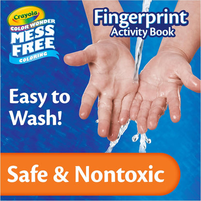 Crayola Color Wonder Mess Free Fingerprint Activity Book, Finger Painting Alternative, Arts & Crafts Gift for Kids Ages 3+