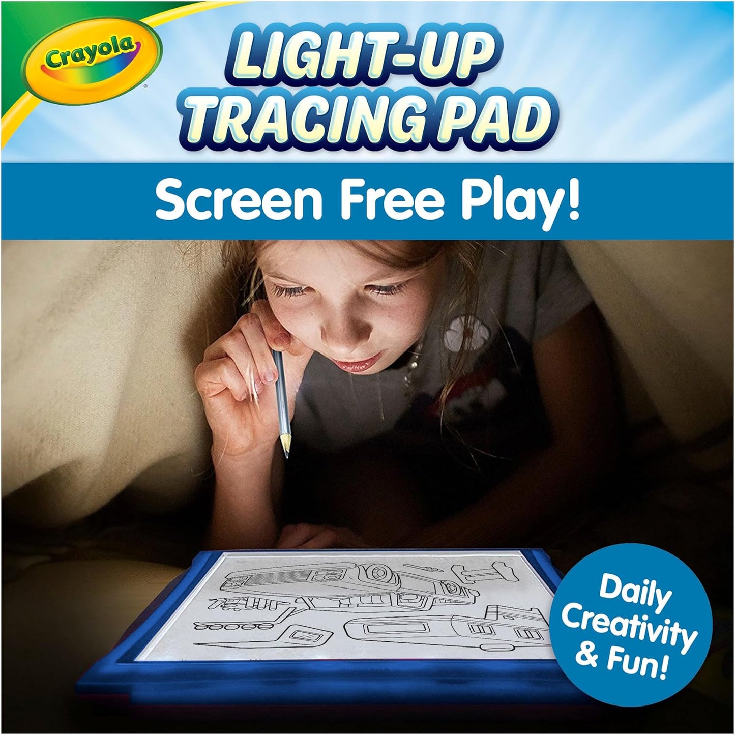 Crayola Light Up Tracing Pad - Blue, Drawing & Tracing Projector for Kids, Sketching Light Box Table, Toys for Kids, Gift for Girls & Boys, Ages 6+
