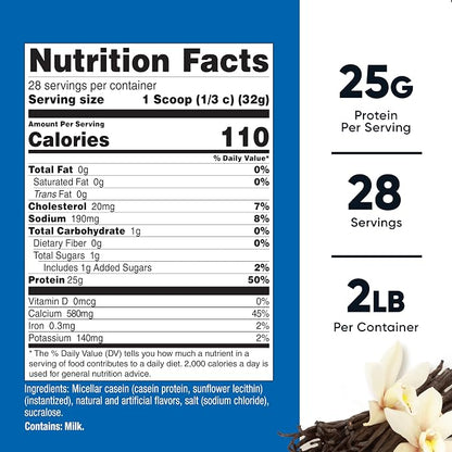 Nutricost Casein Protein Powder (Vanilla) 2LB