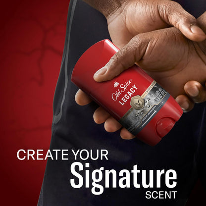 Old Spice Antiperspirant Deodorant for Men, 24/7 Sweat & Odor Protection, 24/7 Signature Scent & Lasting Freshness, Invisible Solid, Legacy with Coconut, Pine & Cedar Scent, 2.6 oz