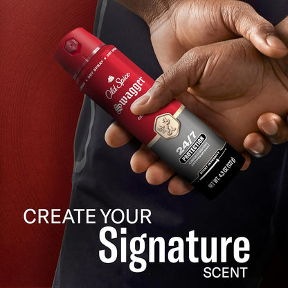 Old Spice Dry Spray Antiperspirant Deodorant for Men, 24/7 Sweat & Odor Protection Spray, Long Lasting Dry Spray, No Residue, Fresh Swagger with Cedarwood Scent, 4.3 oz Cans, (Pack of 2)