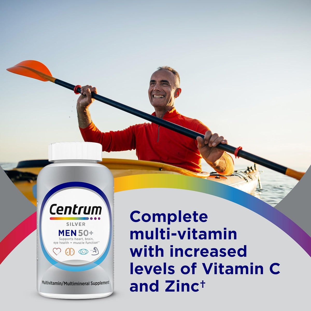 Centrum Silver Men's Multivitamin for Men 50 and Over, 100 Tablets