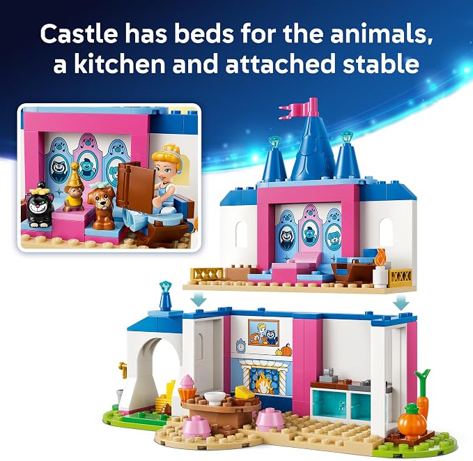 LEGO Disney Princess Cinderella Animal Friends Castle 43283 | Building Toys for Girls & Boys, Ages 4+, Castle Toy W/ Cinderella Figure, Pretend Play, 149 pieces, Gift for Birthdays