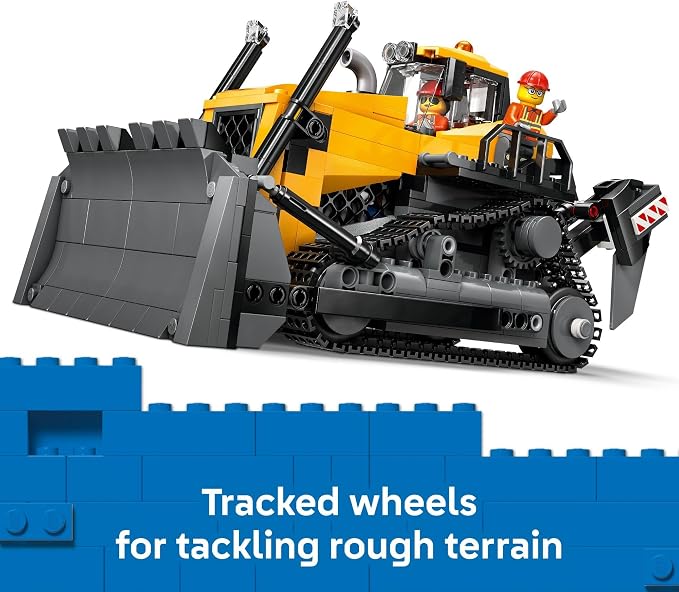 LEGO City Yellow Bulldozer Construction Site Building Toy for Kids, Ages 8+ - Pretend Play Set & Construction-Themed Building Blocks W/Toy Bulldozer Idea for Boys & Girls - 60466