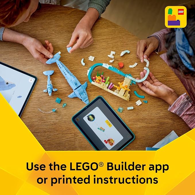 LEGO Creator 3 in 1 Sea Animals: Beautiful Dolphins Building Toy for Girls, Boys, & Kids, Ages 8+ - Gift for Birthdays - Build a Dolphin, Seahorse, or Crab Animal Figure - 31385