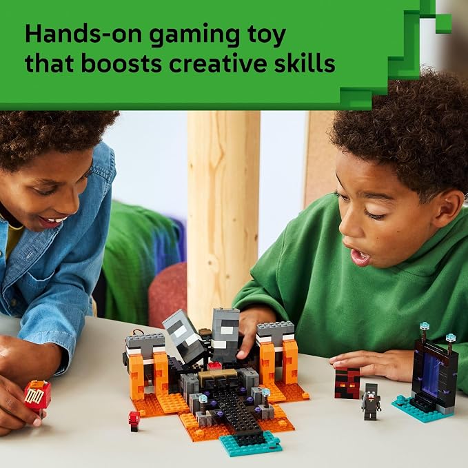 LEGO Minecraft Wither Battle Building & Pretend Play Toy for Boys & Girls - Video Game Playset & Toy Figures for Kids, Ages 8+ - W/Crimson Warrior Minifigure & More - Gift Idea for Birthdays - 21590