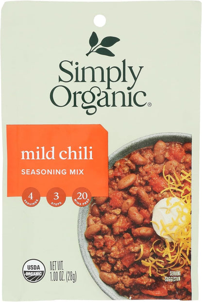 Simply Organic Mild Chili, Certified Organic | 1 oz (Pack of 5)