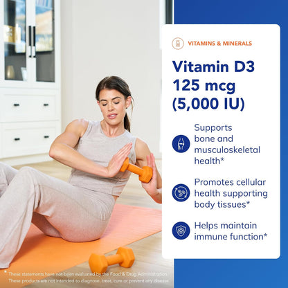 Pure Encapsulations Vitamin D3 125 mcg (5,000 IU), 250 Capsules